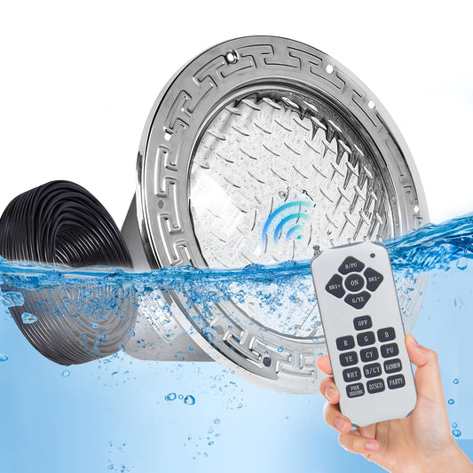 SH101300 Led Pool Lights for Inground Pool 10 inch RGB Color with Remote Controller, 50FT DC 12V Underwater Pool Light for 10" Wet Niche, Replaceme