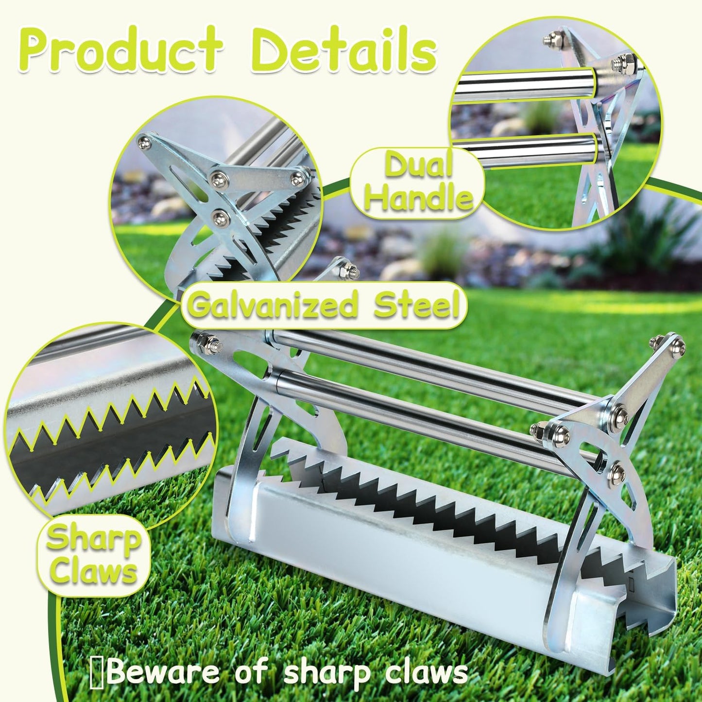 TOPOWN Artificial Lawn Installation Tool Turf Gripper Heavy-Duty, Synthetic Turf Gripper Artificial Grass Installation Tool Grass Gripper, Quick-Use for Scoccer Field, Golf Course, Park, Garden