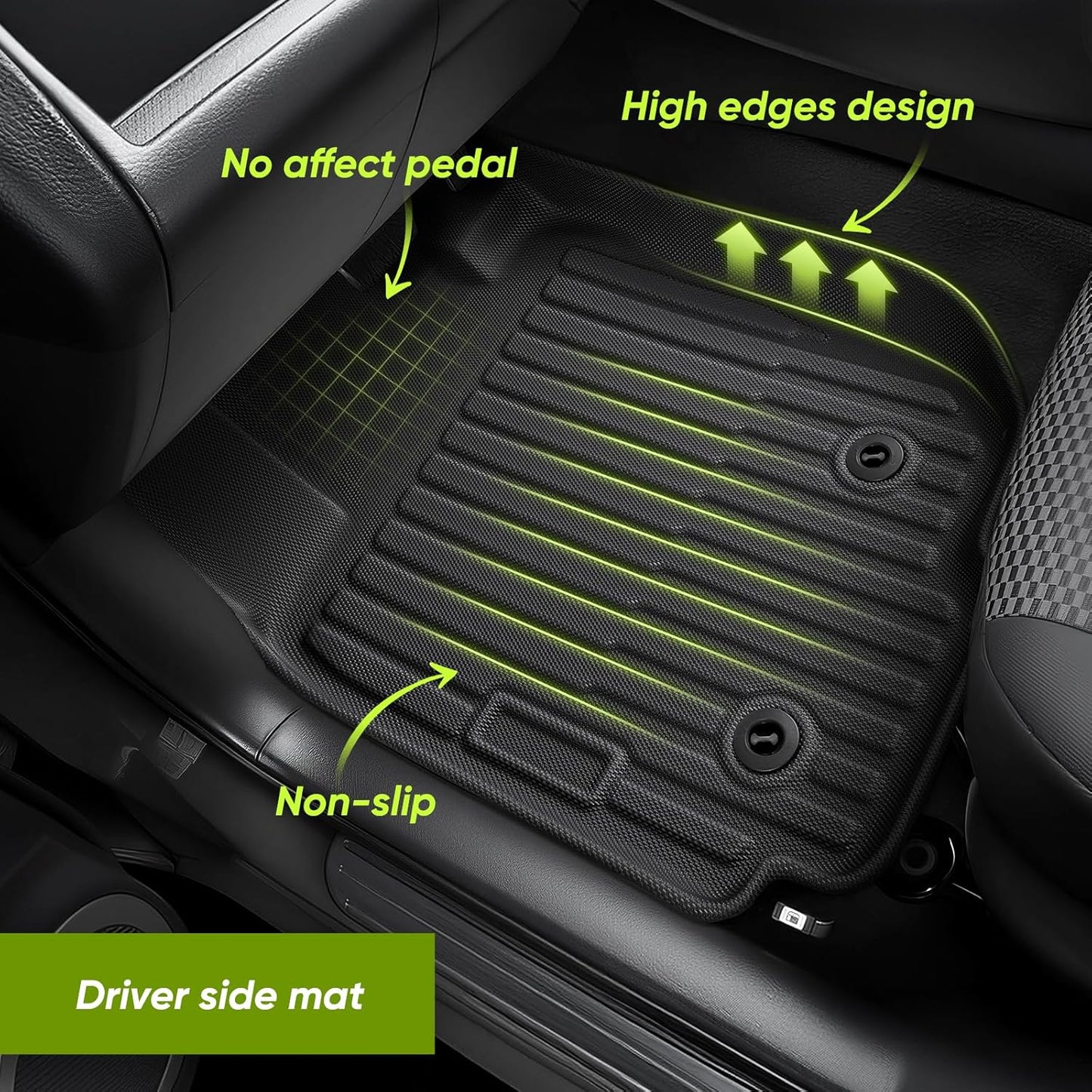 Floor Mats &Trunk Liner for Toyota RAV4 2006-2012(5 Seat Only Without 3nd Row), All Weather TPE Carpet for RAV-4 Car Accessories 2007 2008 2009 2010 2011 6 pcs