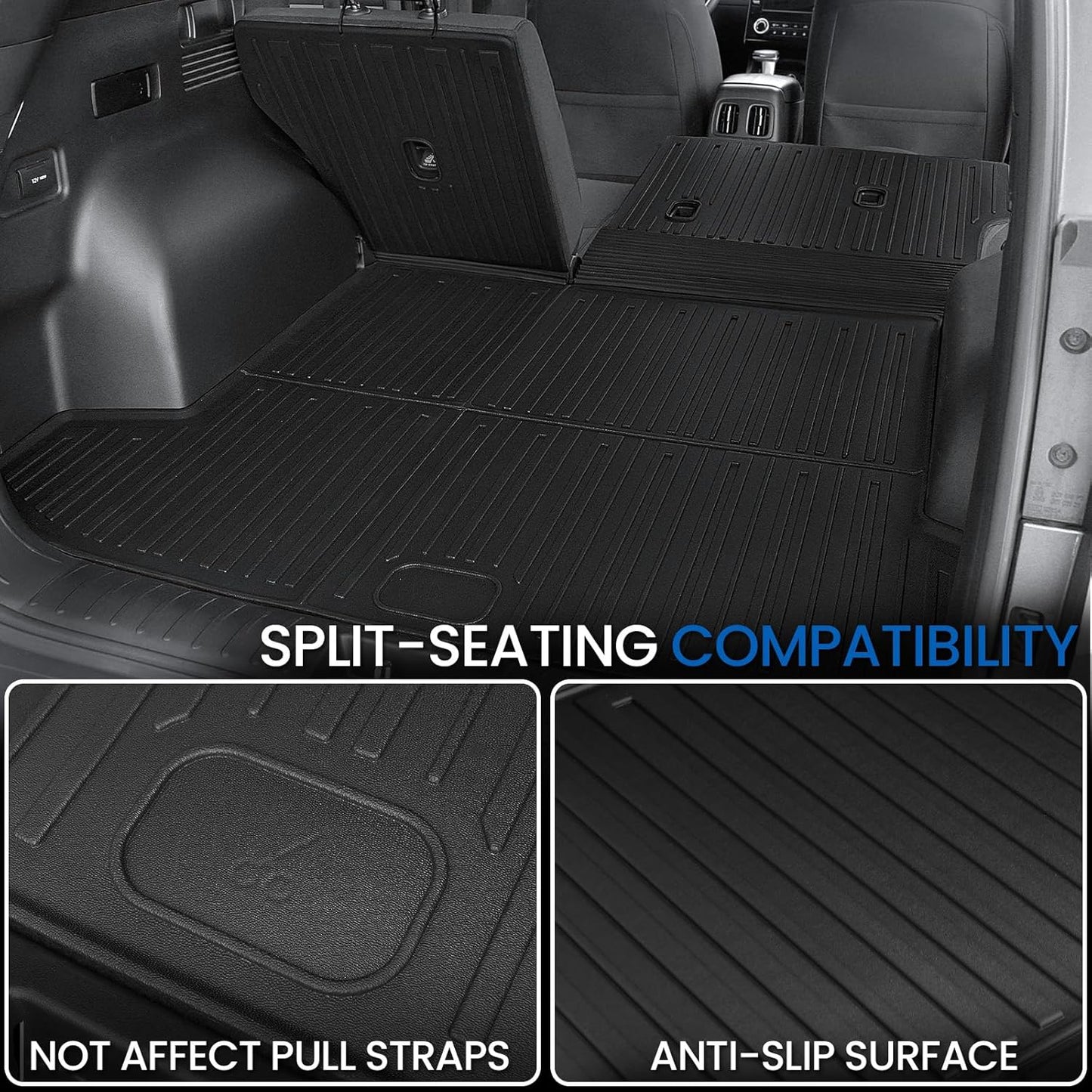 Floor Mats Set for Hyundai Tucson 2022-2025 2026 Hybrid Version (Not fit Gas and PHEV), All Weather TPE Cargo Liner Backrest Mat Trunk Mat Door Sill Guards Accessories (Hybrid Model)