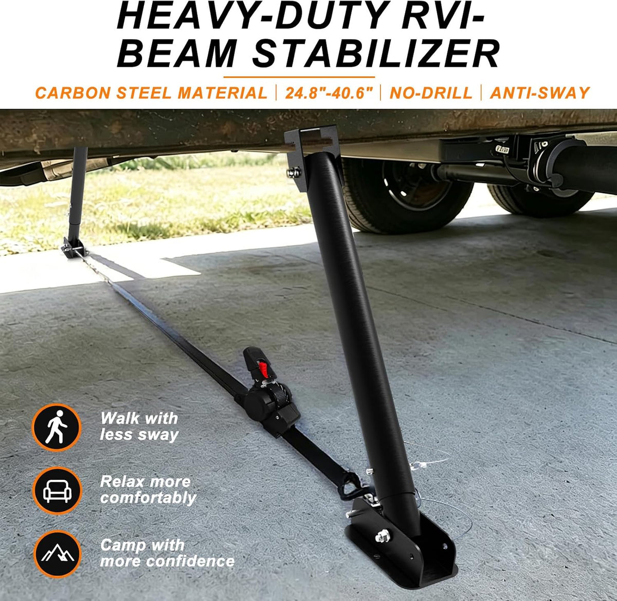 RV I-Beam Stabilizer, Adjustable 24"-40" Anti-Sway Jack