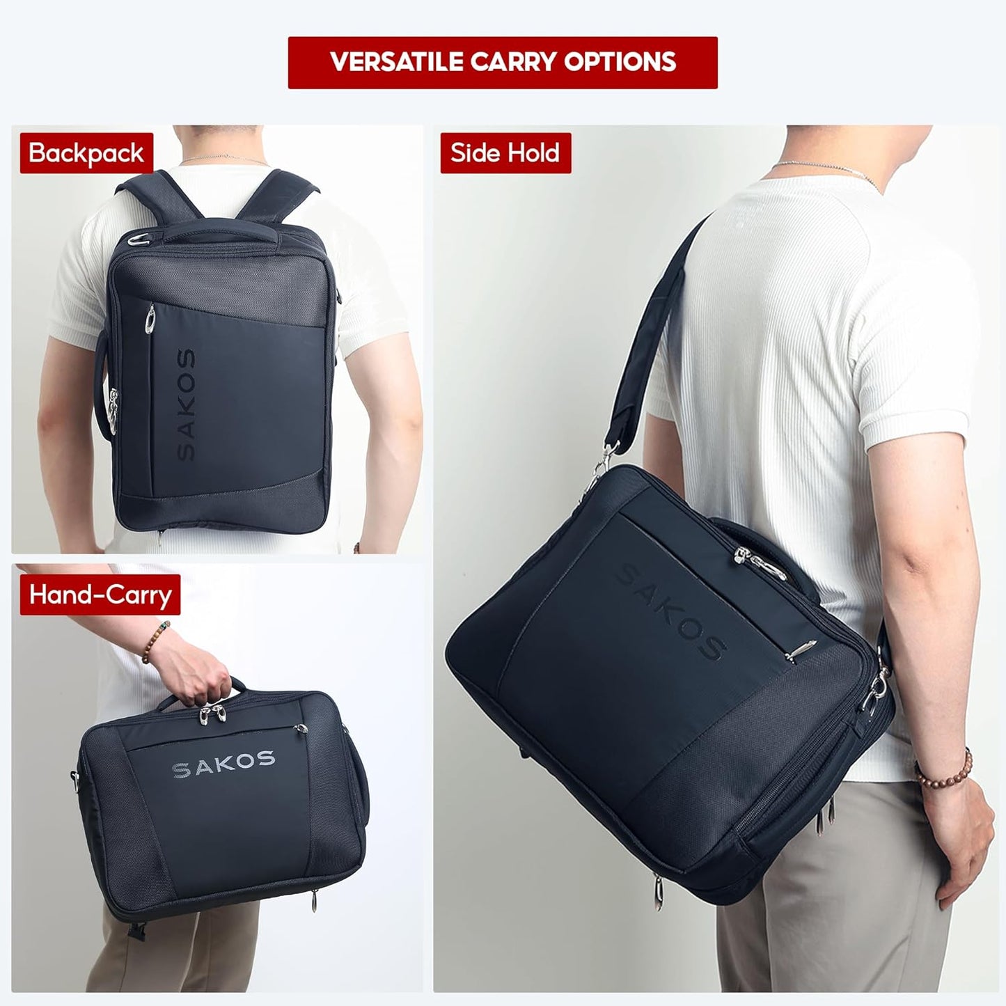 SAKOS HYBRID Laptop Case 15.6 Inch, 15.6 Laptop Case, Laptop Bag For Men, Computer Bag For Men, Water Resistant Messenger Bag Compatible With Macbook Pro 13/14/15", HP, Dell, Lenovo, Asus