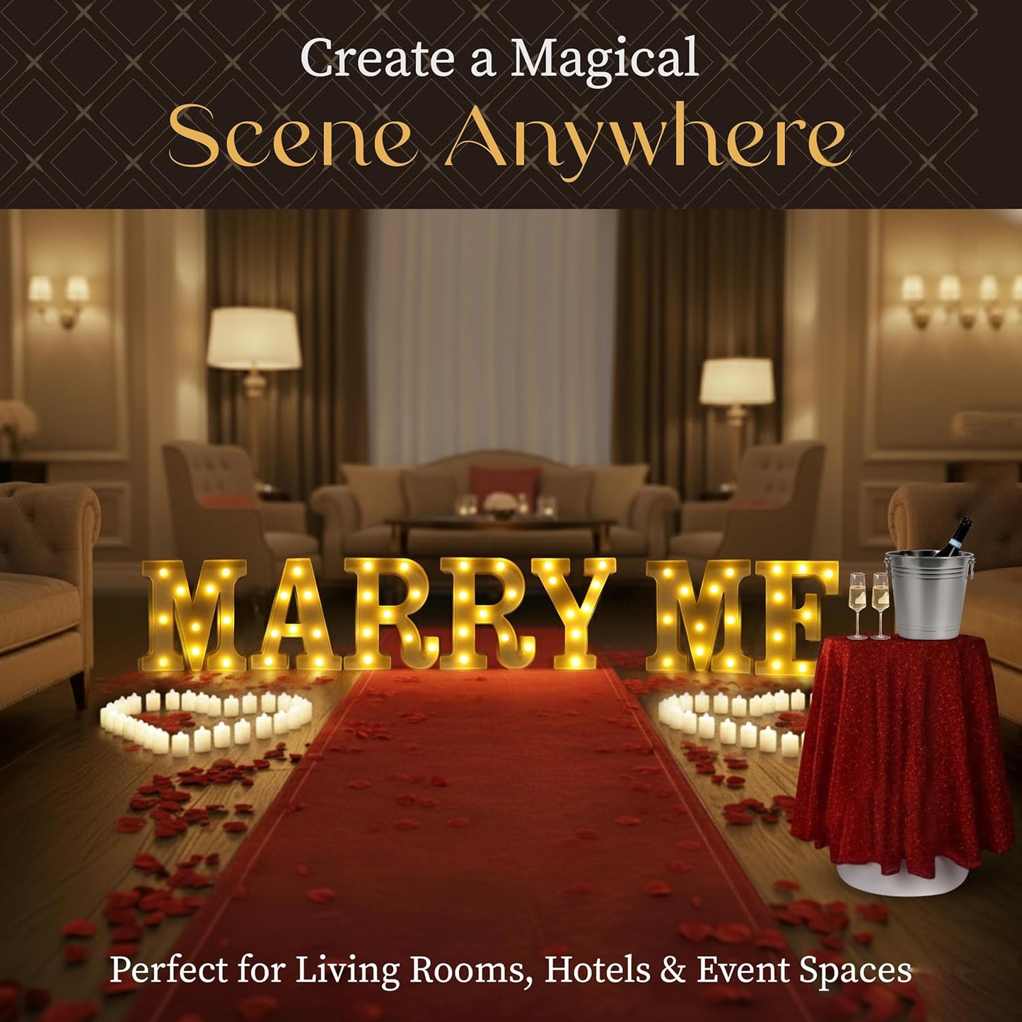 Moments by KEFF Complete Marriage Proposal Kit, All-in-One Engagement Decorations Set