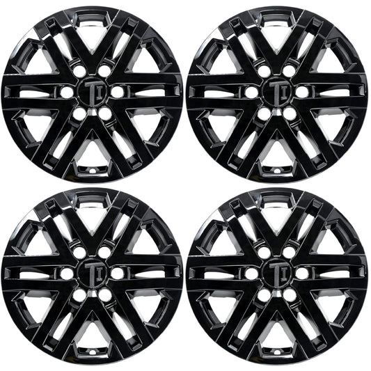 Trim Illusion Gloss Black Wheel Skins Fits Toyota Tundra – 8-Piece Snap-On Rim Covers for Alloy Wheels – Hubcap Overlay Simulator Set (Gloss Black)