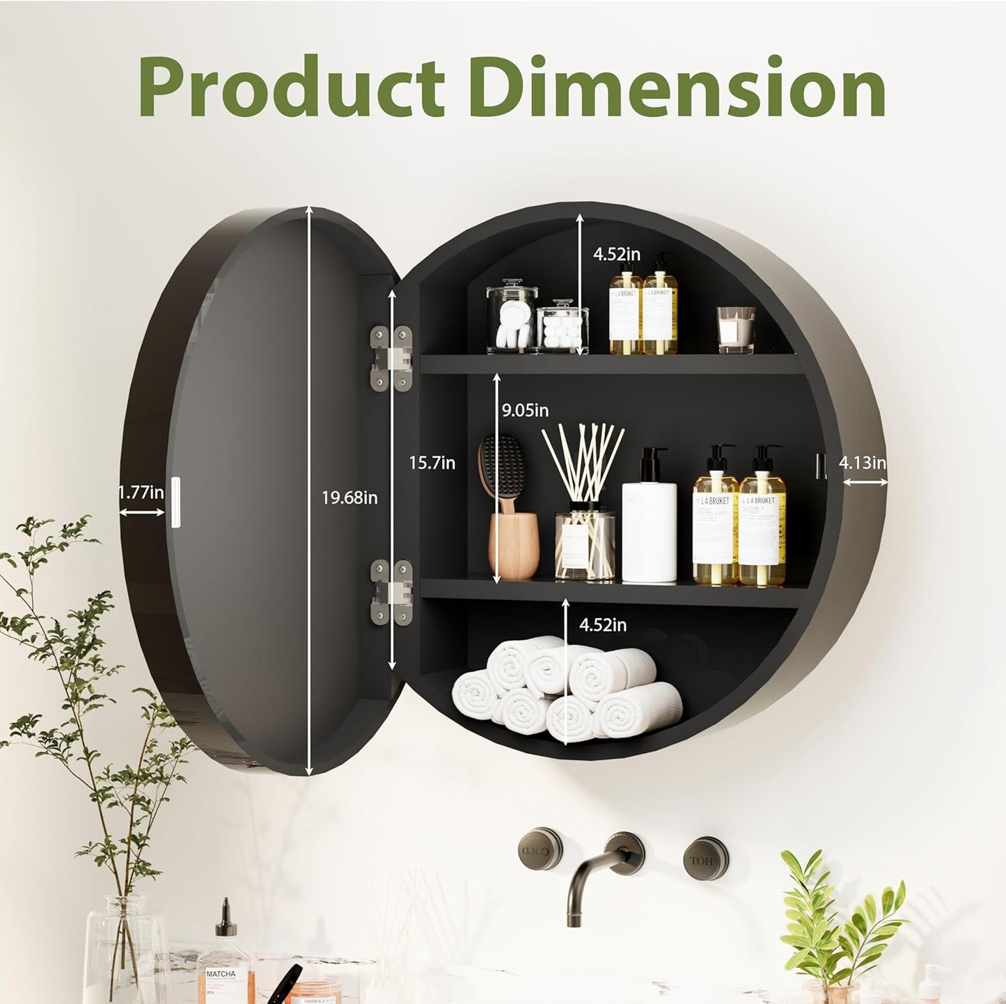 Royal Windsor Round Medicine Cabinet Mirror