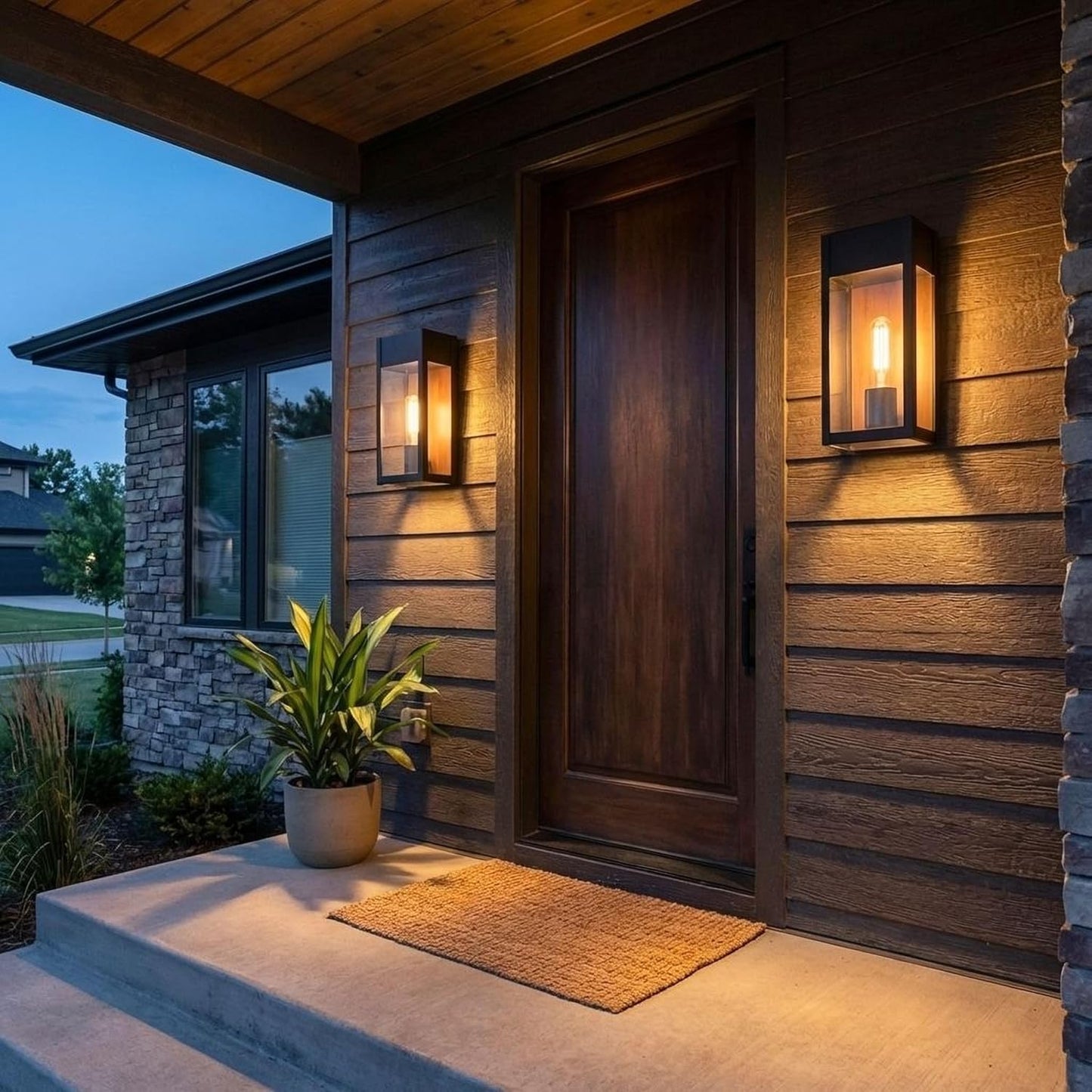 Maren Outdoor Wall Lantern, 13 Inch 1-Light Coastal Armour Matte Black Wall Sconce, Industrial Light Fixture, 100W Base Bulb, Outside Lights for Patio, Porch, Front Door or Backyard 13" Height