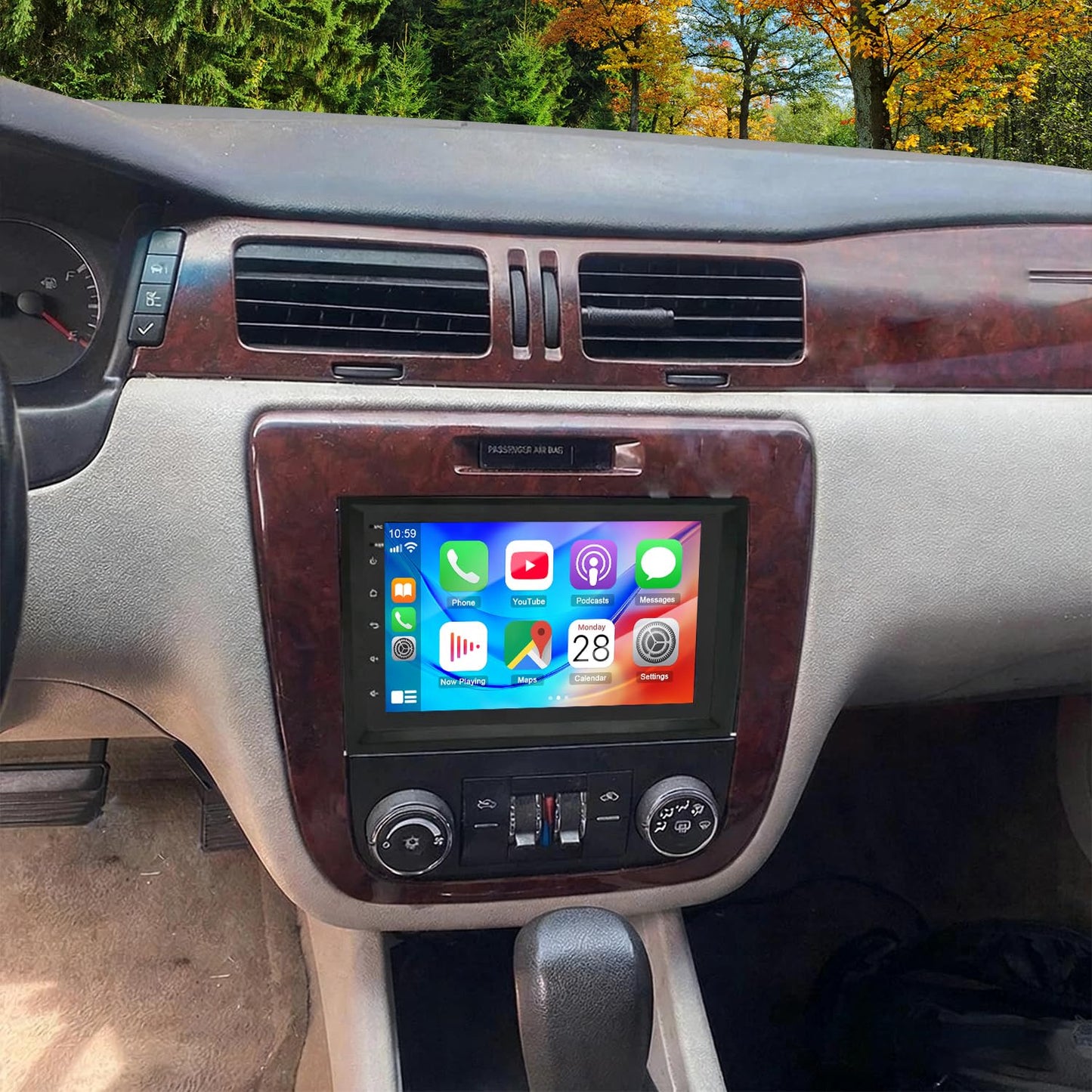 Android 13 Car Radio Stereo for Chevy Chevrolet Impala 2006-2013 Upgrade 7inch IPS Touch Screen Head Unit Wireless CarPlay Android Auto Mirror Link Bluetooth GPS Navi WiFi FM RDS SWC Backup Camera 2+32G One SIze