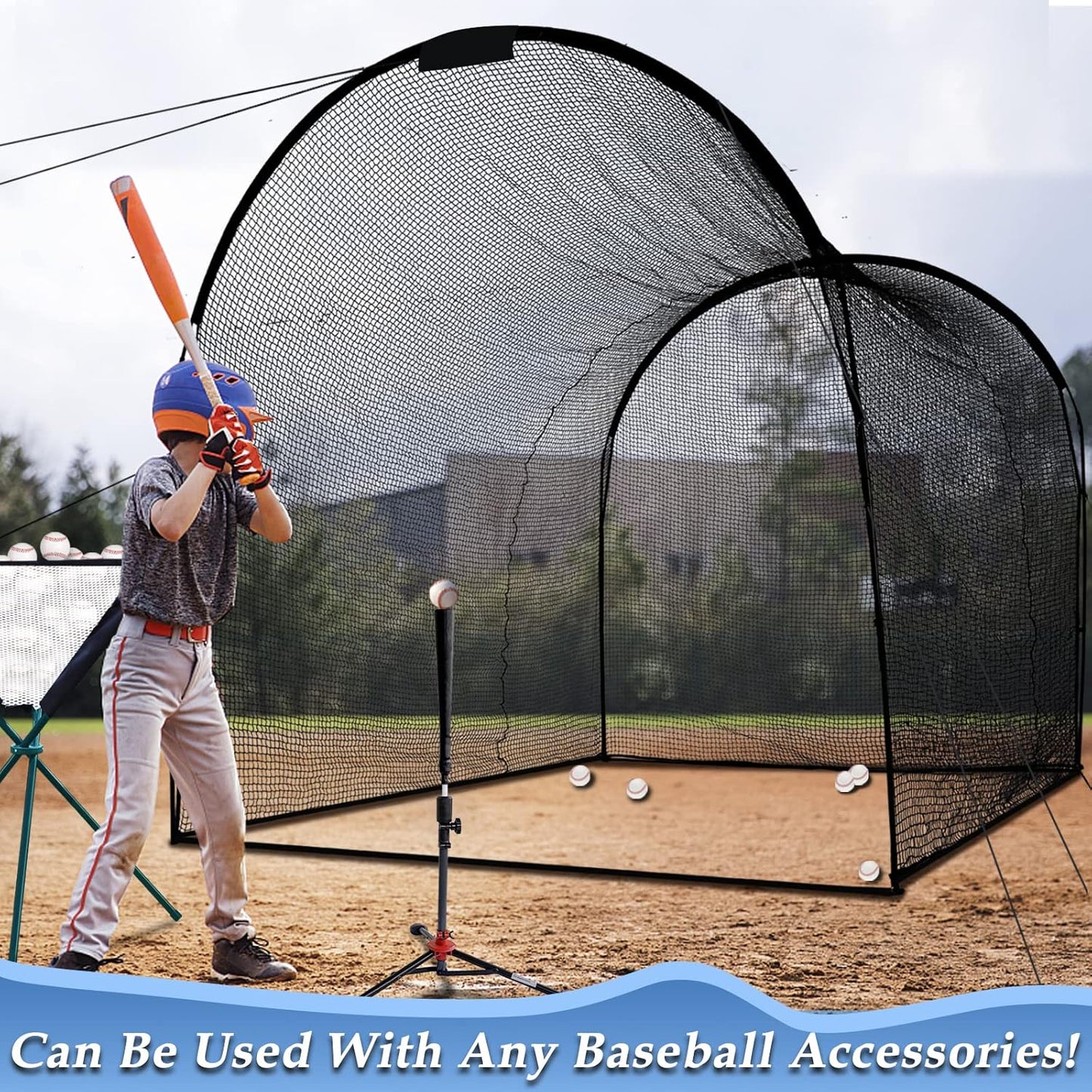 Doubleriver Baseball Batting Cage,Batting Cages for Backyard, Portable Batting Cage with Carry Bag,Baseball&Softball Batting Cages,Batting Cagefor