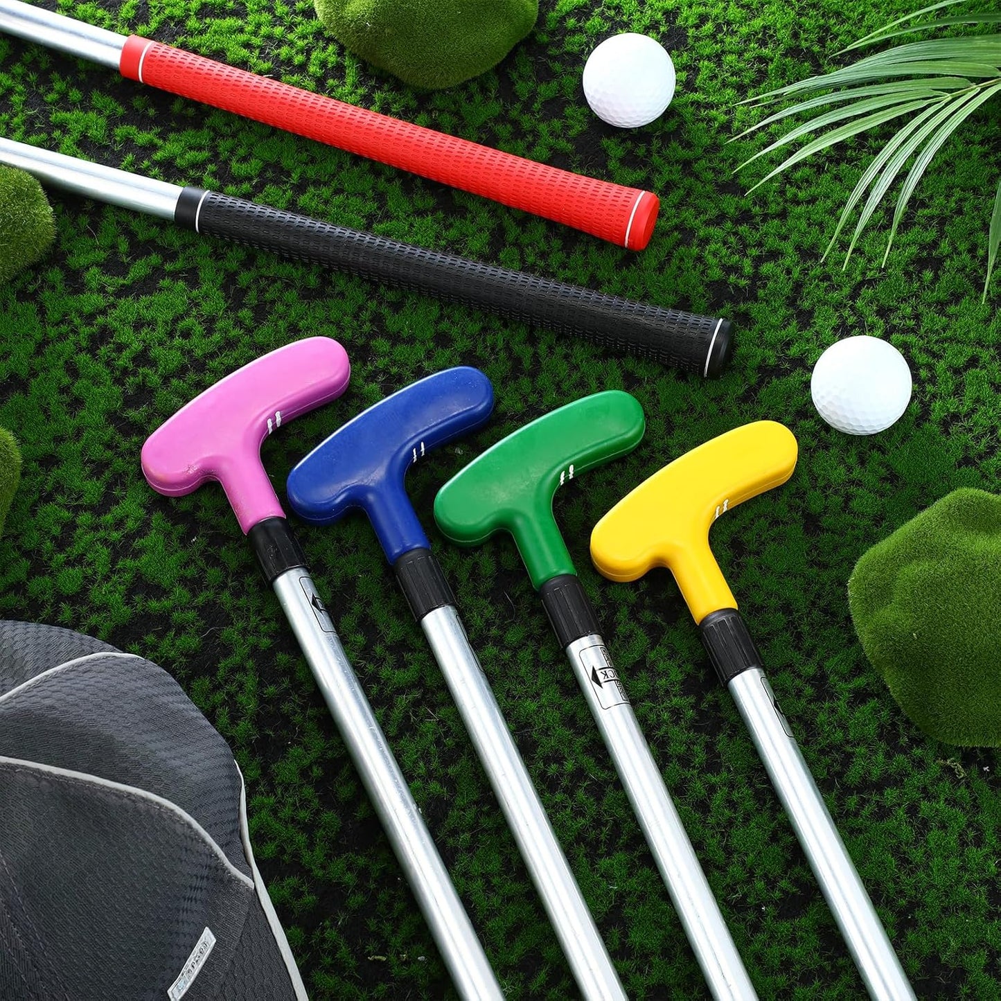 Syhood 12 Pcs Adjustable Golf Putters 6 Colors Two Way Retractable Golfball Putters Adjustable Length Aluminum Alloy Golf Putters Bulk for Right or