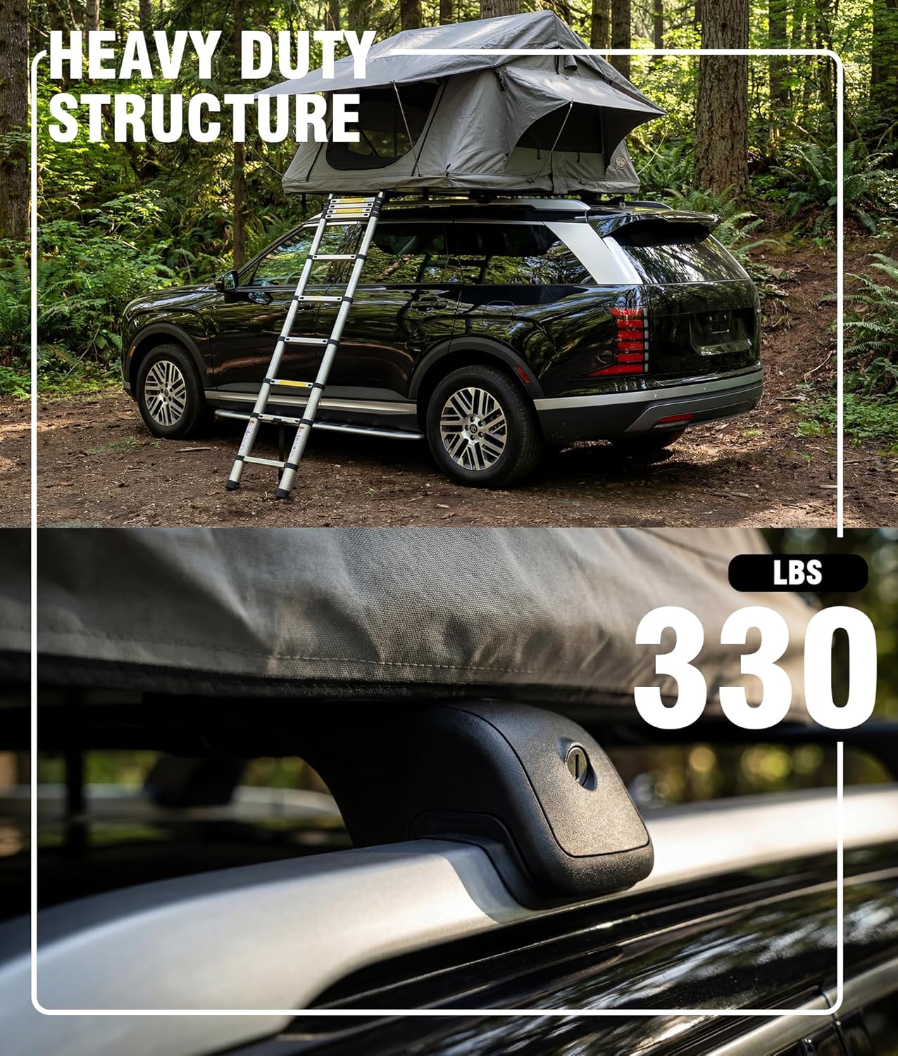 330LBS Roof Rack Cross Bars Fit for 2026 2027 Hyundai Palisade & Palisade Hybrid SEL XRT PRO Limited Calligraphy, Aluminum Cargo Bars, Aerodynamic Silent Rooftop Carrier Crossbars with Tie-Down Rings For Hyundai Palisade 2026-UP Cross Bars Kit