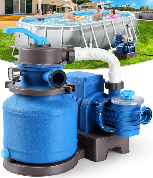 Ultra Series 2300 GPH Pool Sand Filter Pump for Above Ground Pools, 1/2 HP Pool Sand Pump with Timer, Pools Filtration System - Rapid Debris Removal & Enhanced Water Circulation - Blue