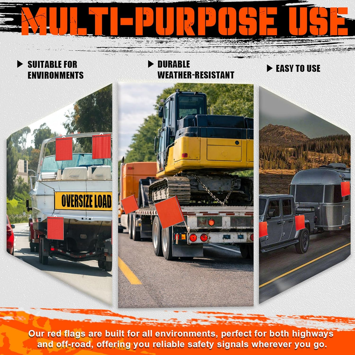 Oversize Load Sign Kit,2 Oversize Banners, 8 Safety flags,4 Magnets. B-10-Piece Set