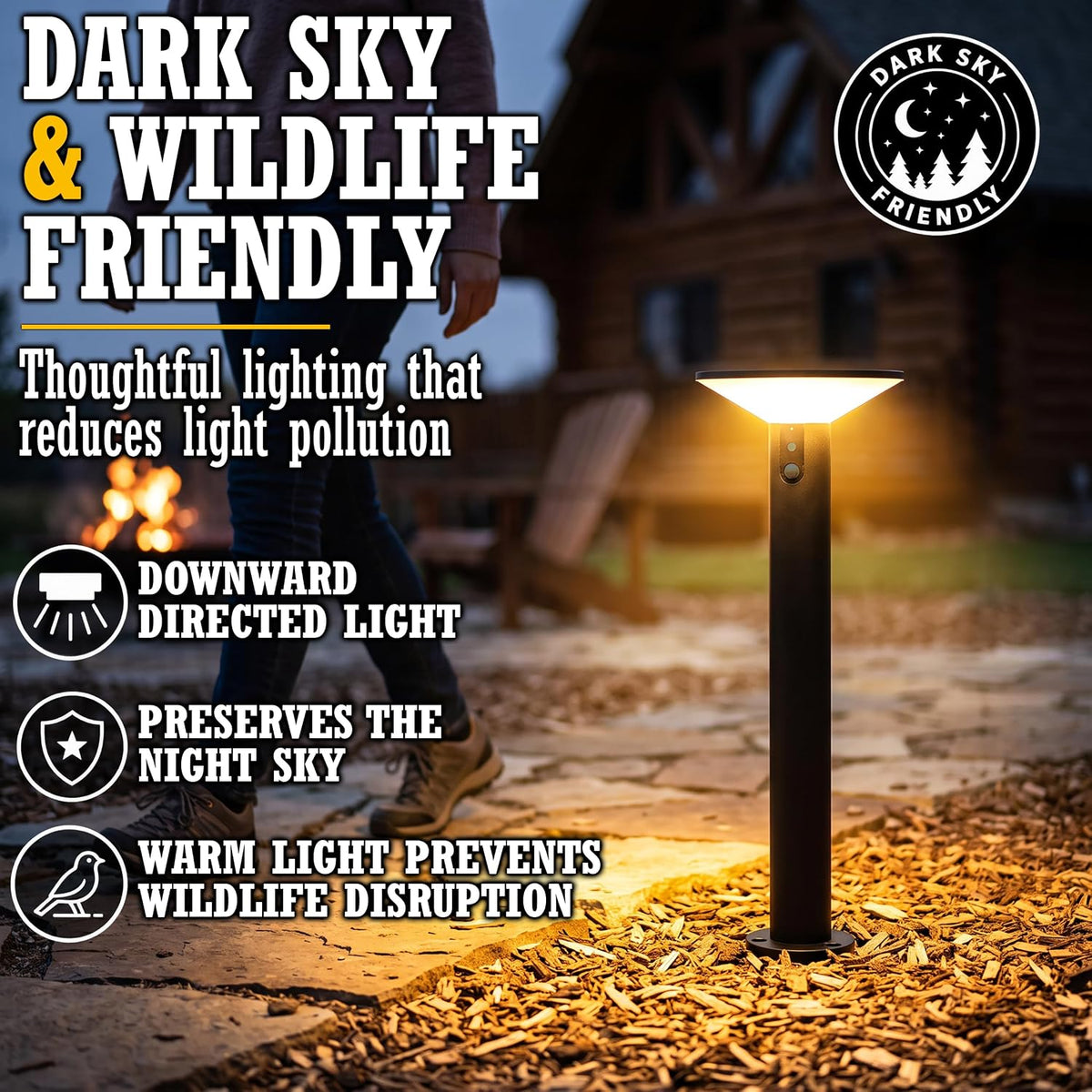 Solar Pathway Lights Victorian Series, Motion Sensor, 3 Modes, 4pk 4PK | 18" H