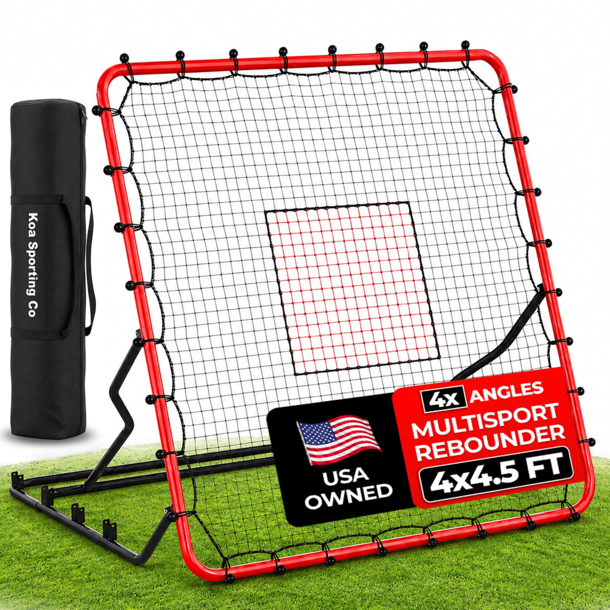 Baseball Rebounder Net, 4 x 4.5 ft, 4 Adjustable Angles