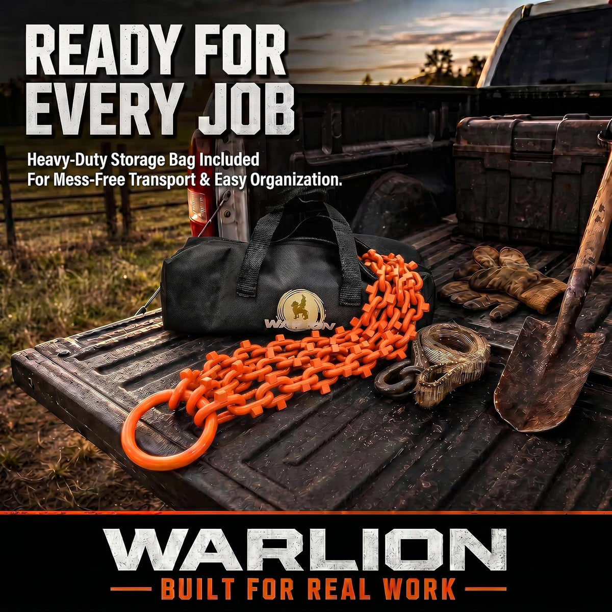 WARLION 5ft Heavy Duty Brush Puller Chain, Triple-Chain Root Extractor