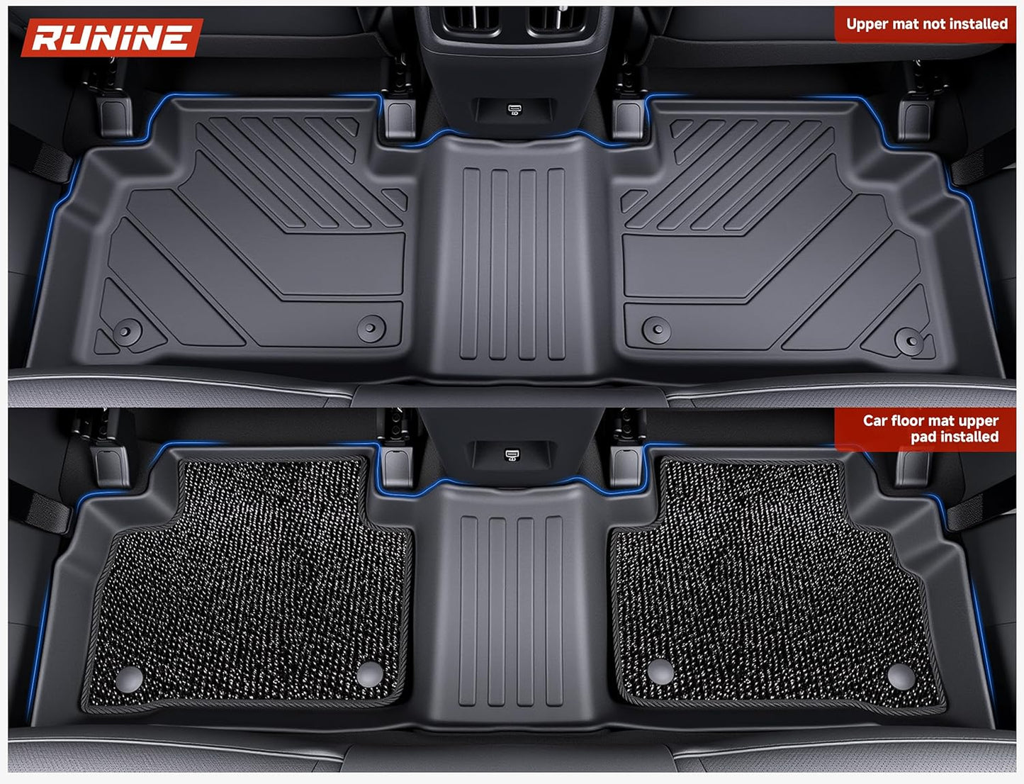 Floor Mats for Hyundai Tucson 2022-2026 (Not for Hybrid & PHEV), 2-in-1 All Weather TPE Floor Liners with Removable Carpet Layer, Custom Fit Waterproof Anti-Slip Car Mats Front & Rear