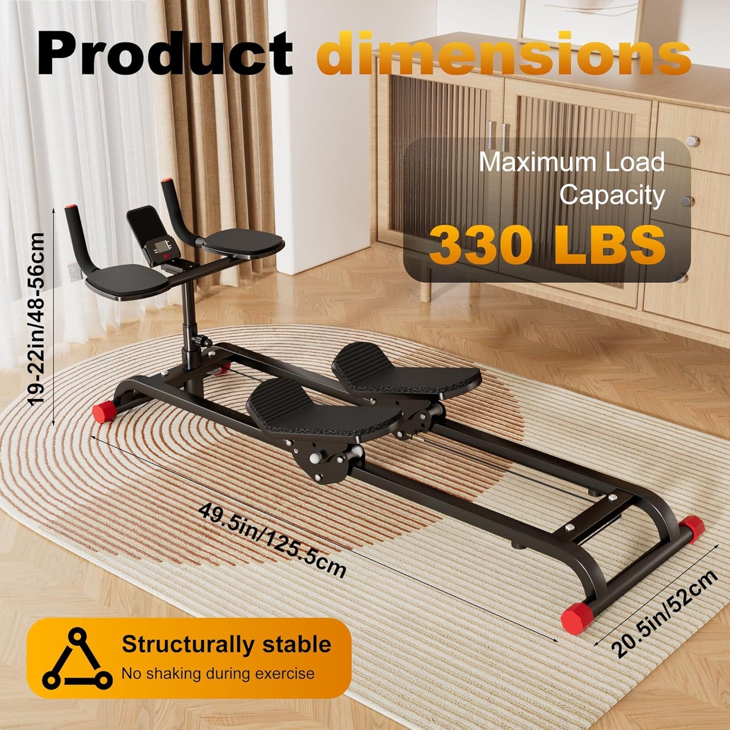 Spine Twist and Stretch Trainer, Ab Machine, Extended Track Ab Trainer Machine, Low-Impact Home Gym Workout Equipment for Waist Toning, Leg Stretchin Core Activation Abdominal Trainer Black 49.4in