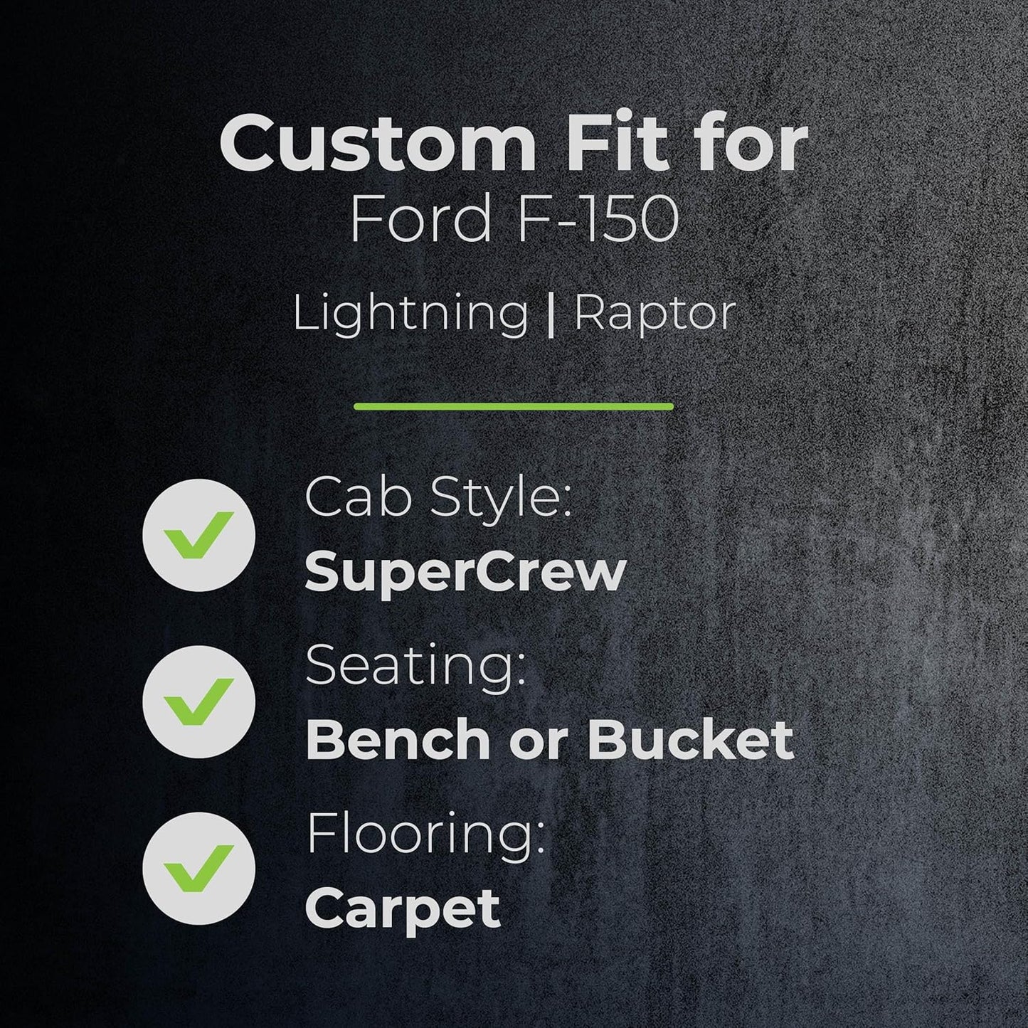 Smart Choice Car Floor Mats Custom fit for 2015-2026 Ford F-150 - Made in USA - Black - Full Set 1st & 2nd Row