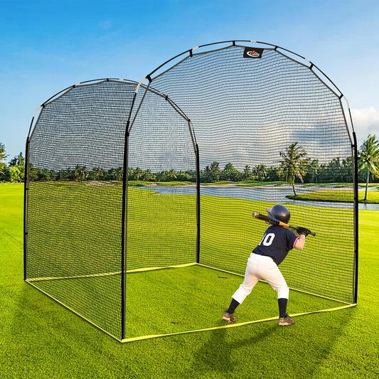 Portable Outdoor Softball Baseball Batting Hitting Cages with Frame and Net for Home Backyard Accessories Heavy Duty Portable Batting Cage for Garage