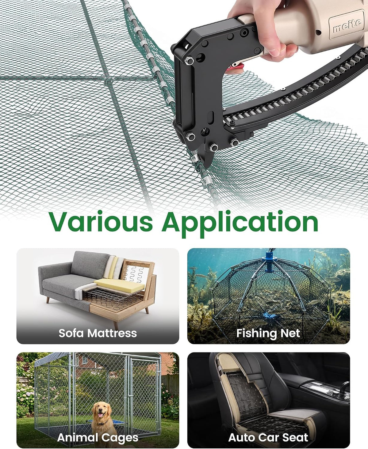 meite M66C Pneumatic Clinching Clipper 3/4 Inch Crown Clinch Clip Gun for Spring Mattress, Car Seats, Wire Cages