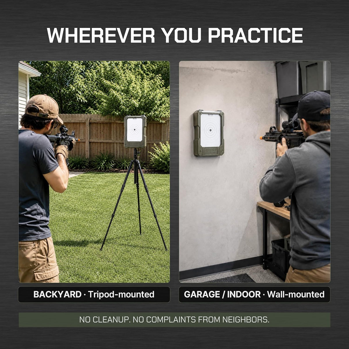 BBSTER Airsoft Target, World's First BB Collecting Target, Polycarbonate Body, Dual Shock-Absorbing Trap for 400+ FPS, Fully Mechanical BB Collecting System, Designed in California.