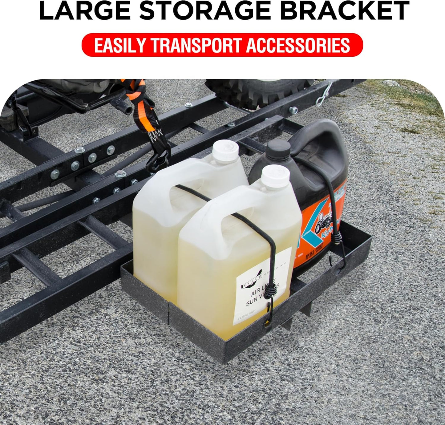 Motorcycle Carrier, 500 LBS Capacity, Heavy Duty Hitch-Mounted Dirt Bike Rack with Ramp and Gas Can Holder