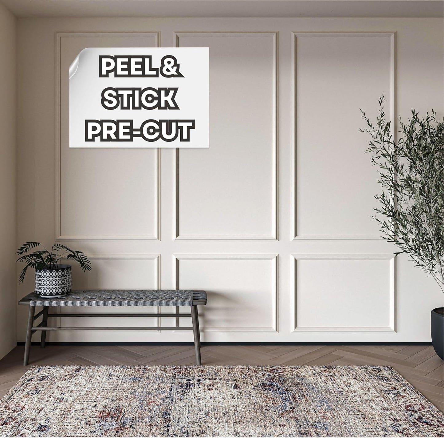 Peel and Stick Precut Wall Molding Kit - Effortlessly Transform Your Space with Precut Wall Molding Kit - Luxurious Look to Your Home Decor with Our