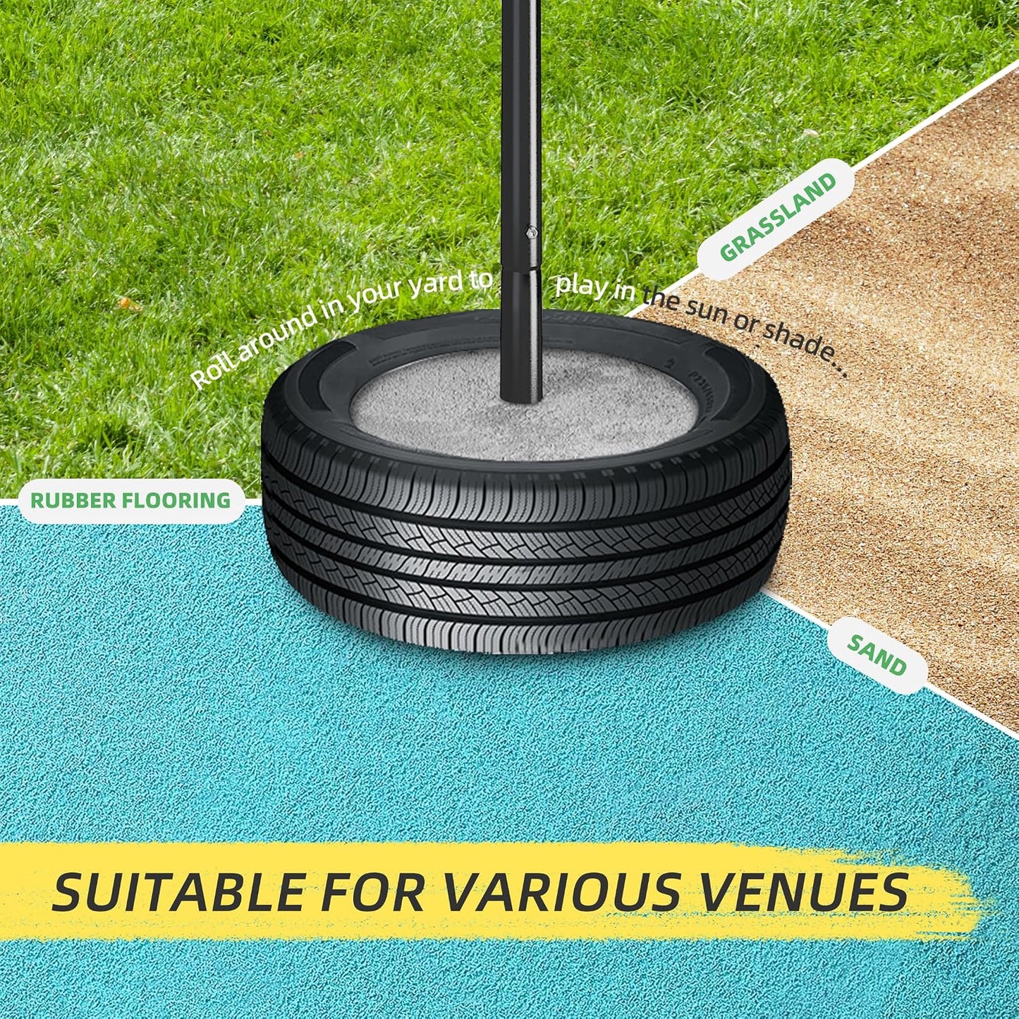MR Tetherball Set,Tetherball Ball and Rope Set with Pole 10.43ft Height Heavy Duty，Backyard for Outdoor Games and Lawn Games