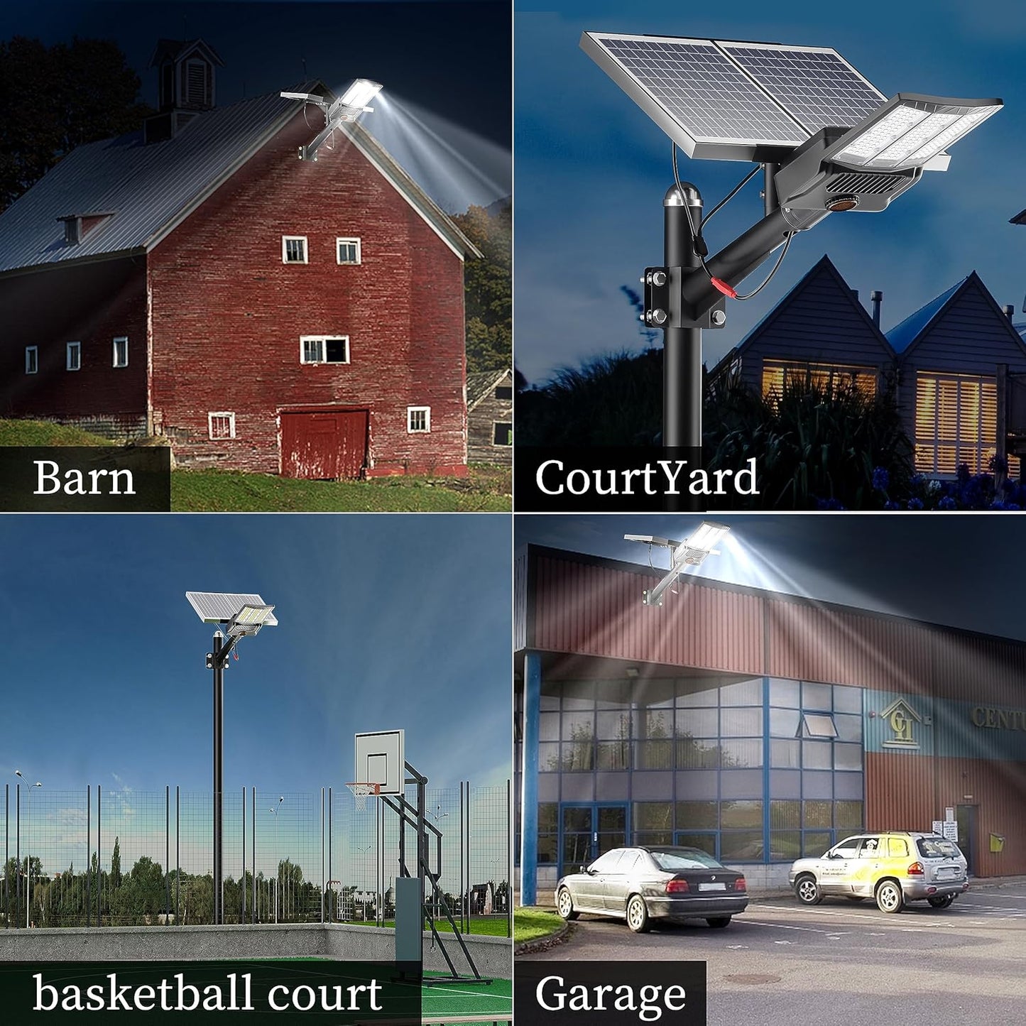 Ofuray 6500W Solar Street Light Outdoor Waterproof, 600000LM Solar Parking Lot Lights Commercial Dusk to Dawn 6500k Street