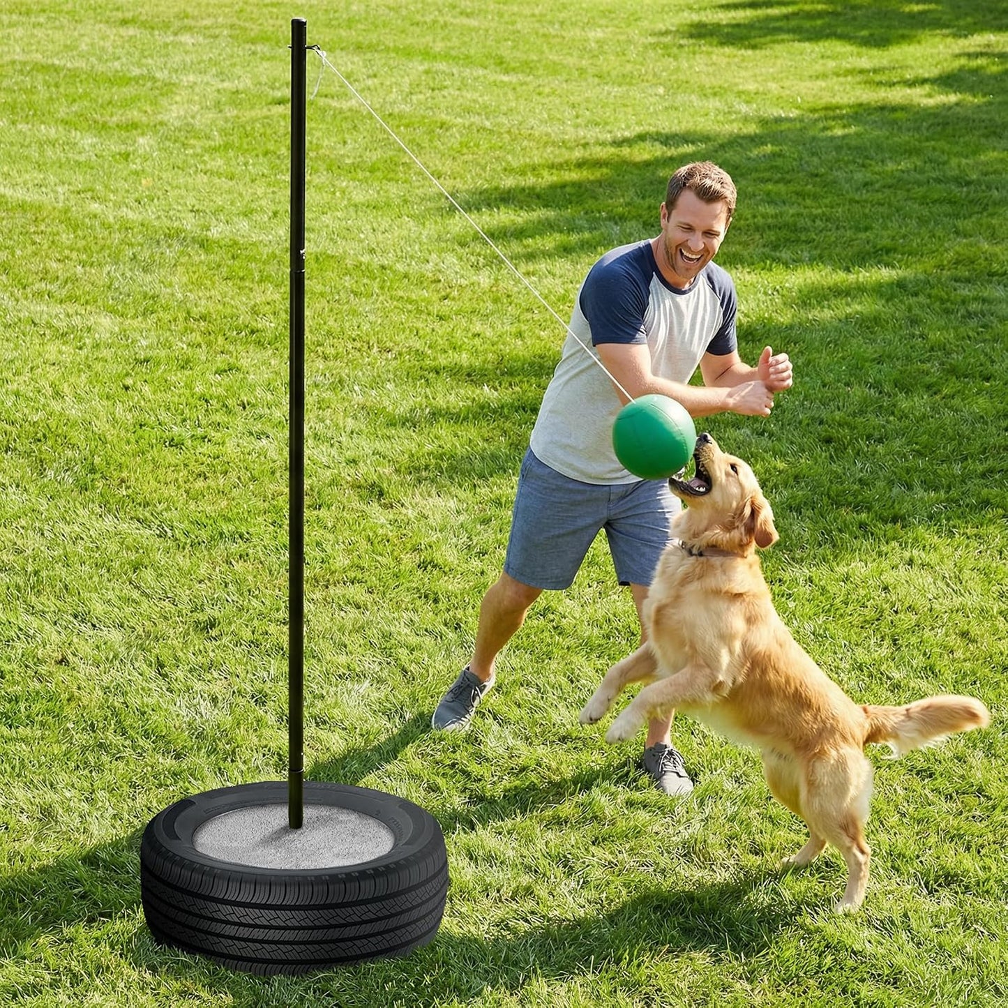 MR Tetherball Set,Tetherball Ball and Rope Set with Pole 10.43ft Height Heavy Duty，Backyard for Outdoor Games and Lawn Games