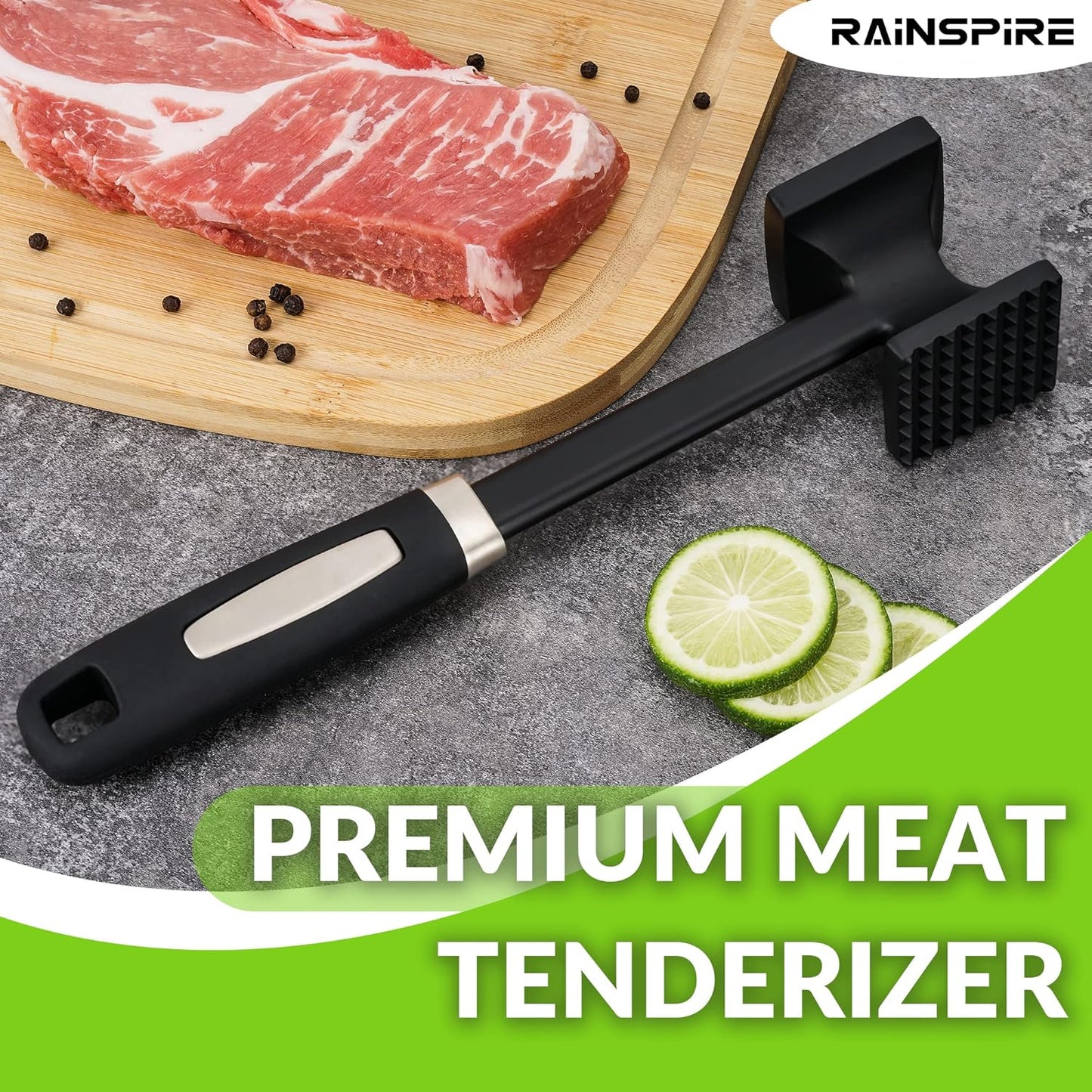 Heavy Duty Meat Tenderizer Hammer, Meat Mallet Tenderizer With Soft Handle, Dual-Sided Meat Hammer Tenderizer, Meat Pounder Kitchen Mallet for Beef,