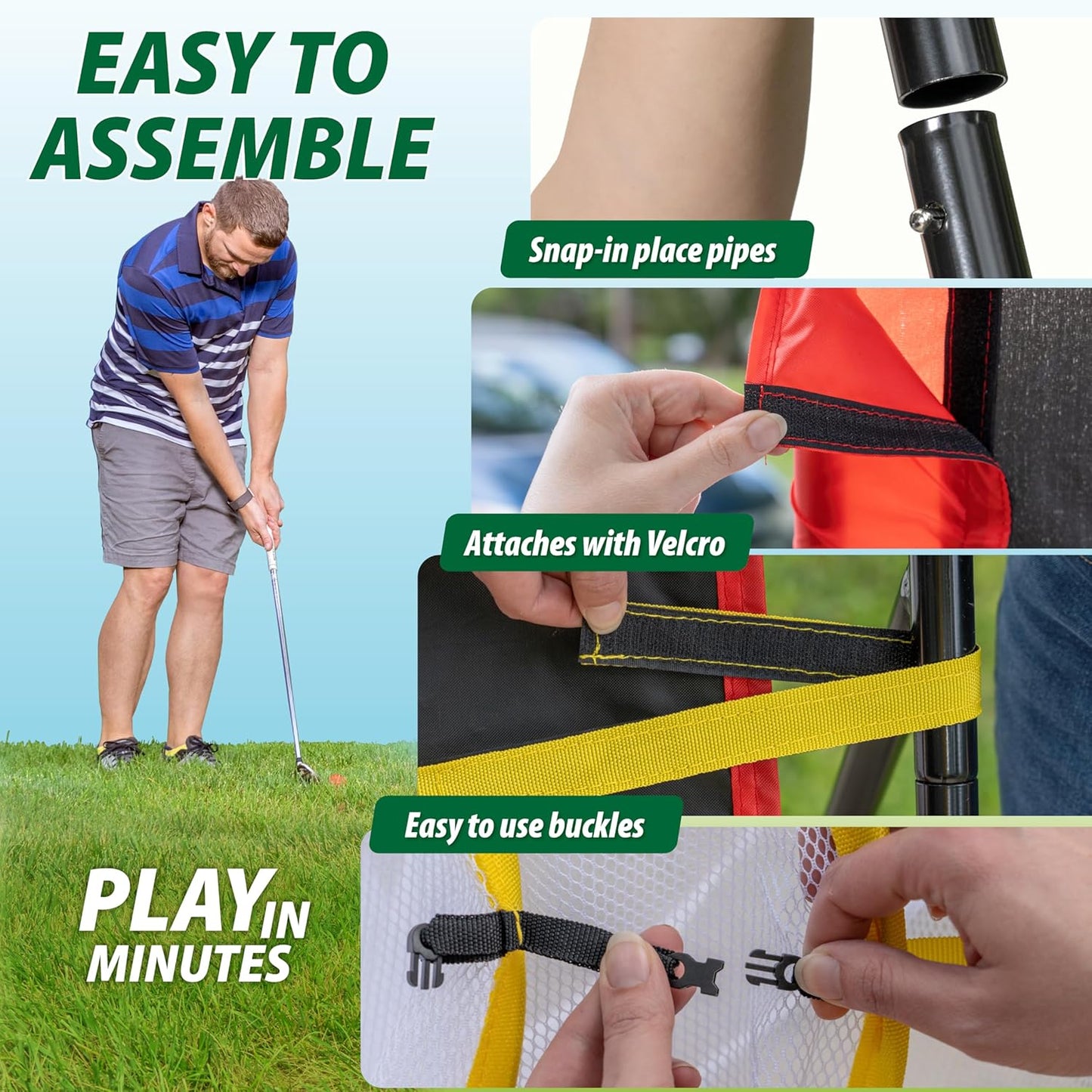 ChipShot Challenge - Backyard Chip Shot Challenge with Scoring Net – Outdoor Golf Practice & Party Game