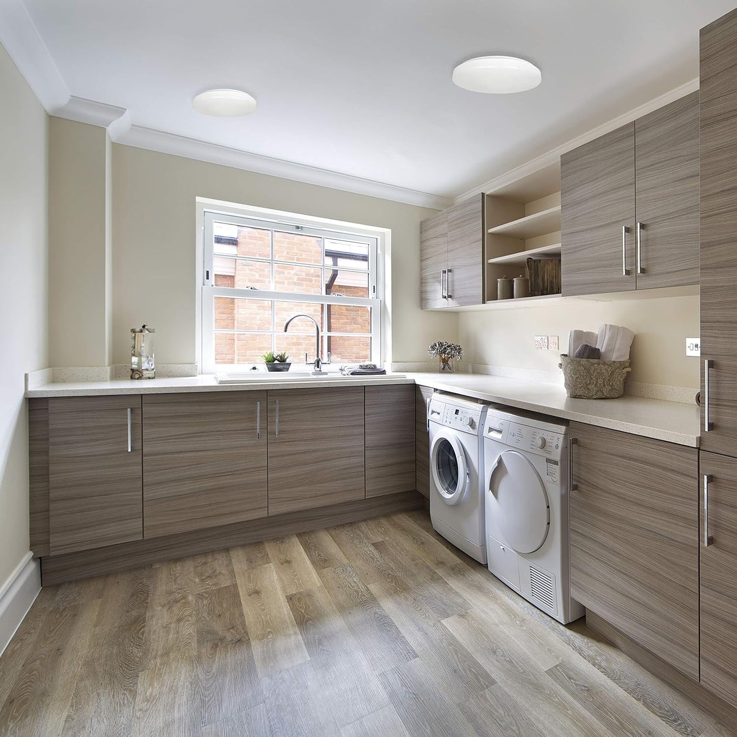 14 inch Acrylic Round, Flush Mount Ceiling Light (Temperature Selectable & Dimmable 3000K/4000K/5000K)