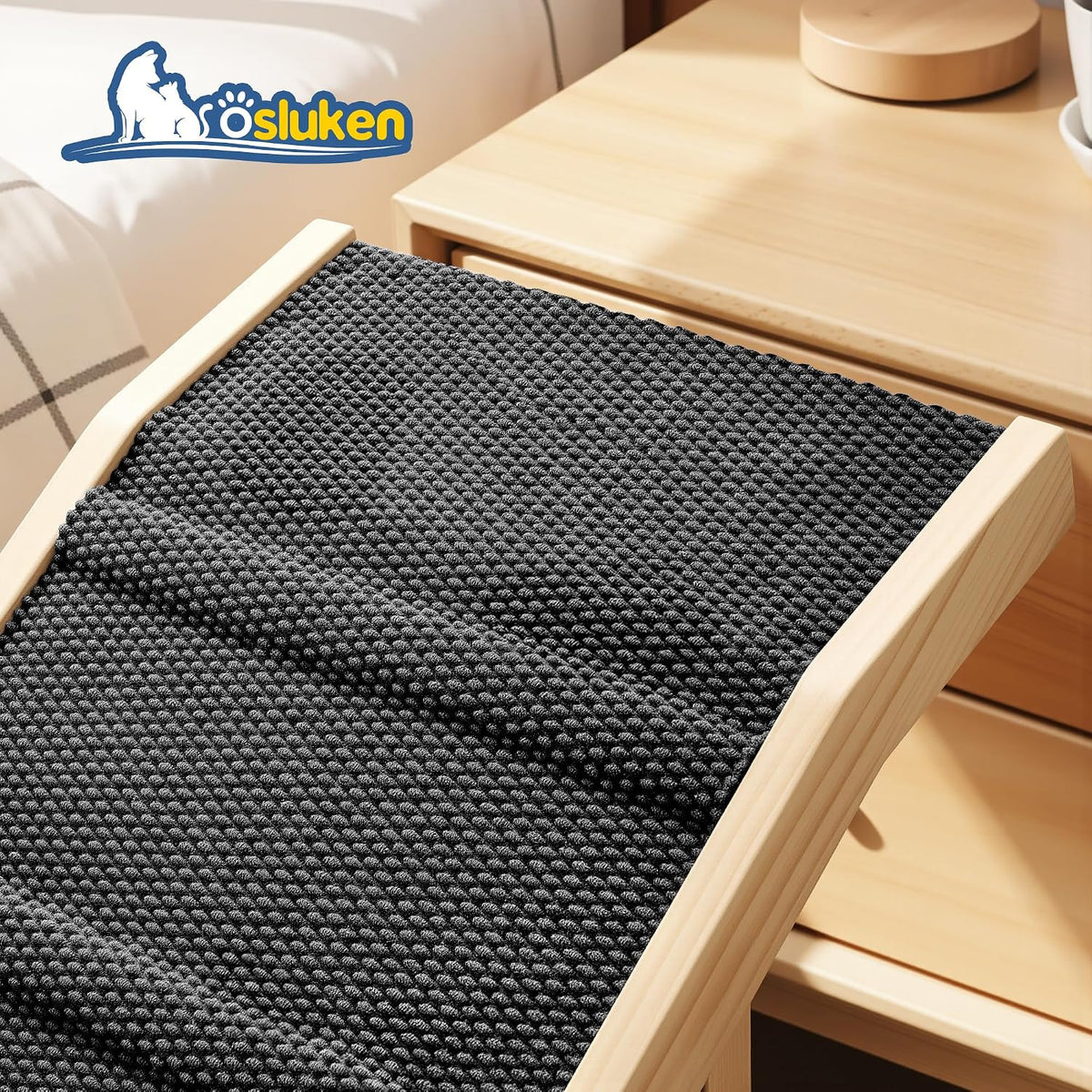 49" Long Dog Ramp for Couch & Low Height Bed, Foldable Pet Ramp for Small Large Dogs, High Traction with Platform Adjustable Heights 18" to 21.5" Up to 220LBS
