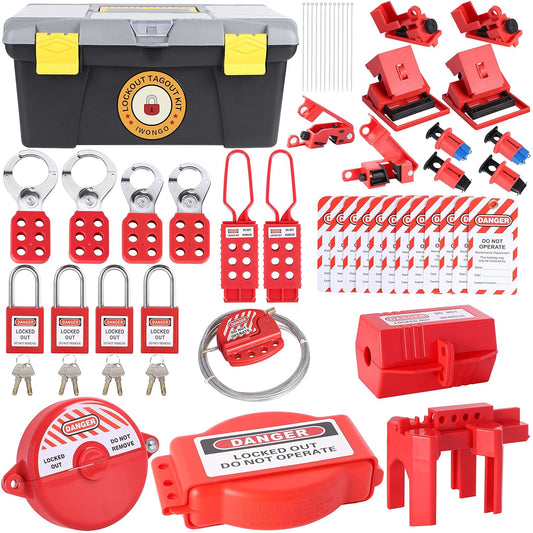 Lock Out Tag Out Kit - Lockout Tagout Electrical Loto, Safety Padlocks, Lockout Hasp Breaker, Lockout Ball Valve, Lockout Steel Cable, Lockout Plug,