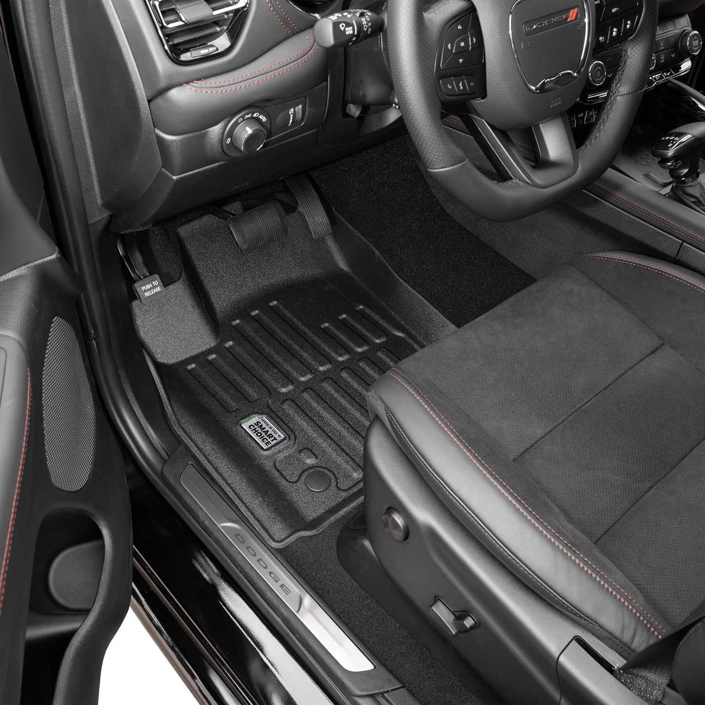 Car Floor Mats Custom fit for 2016-2026 Dodge Durango - Made in USA - Black - Full Set 1st, 2nd & 3rd Row