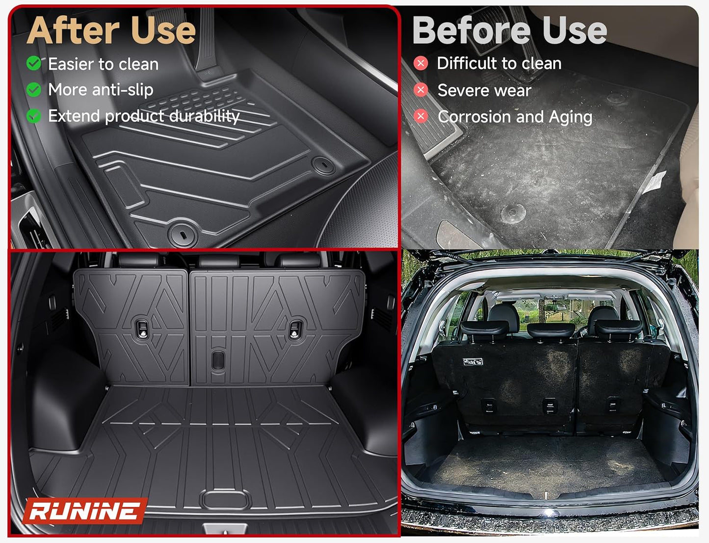 Floor Mats for Hyundai Tucson 2022-2026 (Not for Hybrid & PHEV), 2-in-1 All Weather TPE Floor Liners with Removable Carpet Layer, Custom Fit Waterproof Anti-Slip Car Mats Front & Rear
