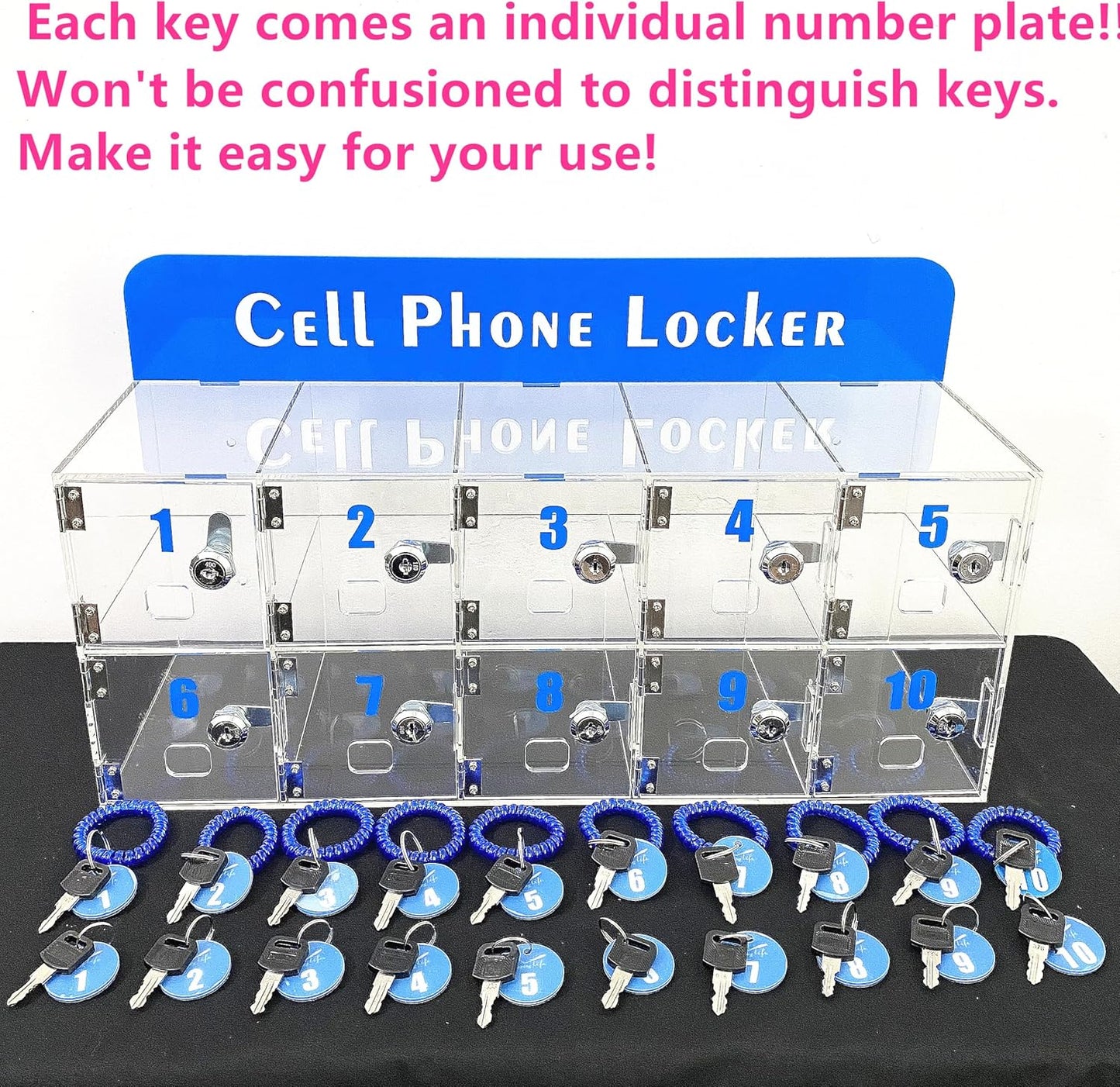 Classroom Cell Phone Holder for Students -Phone Jail with Metal Hinges-Secure Cell Phone Lock Box with Lock - Perfect for Office Classroom Use