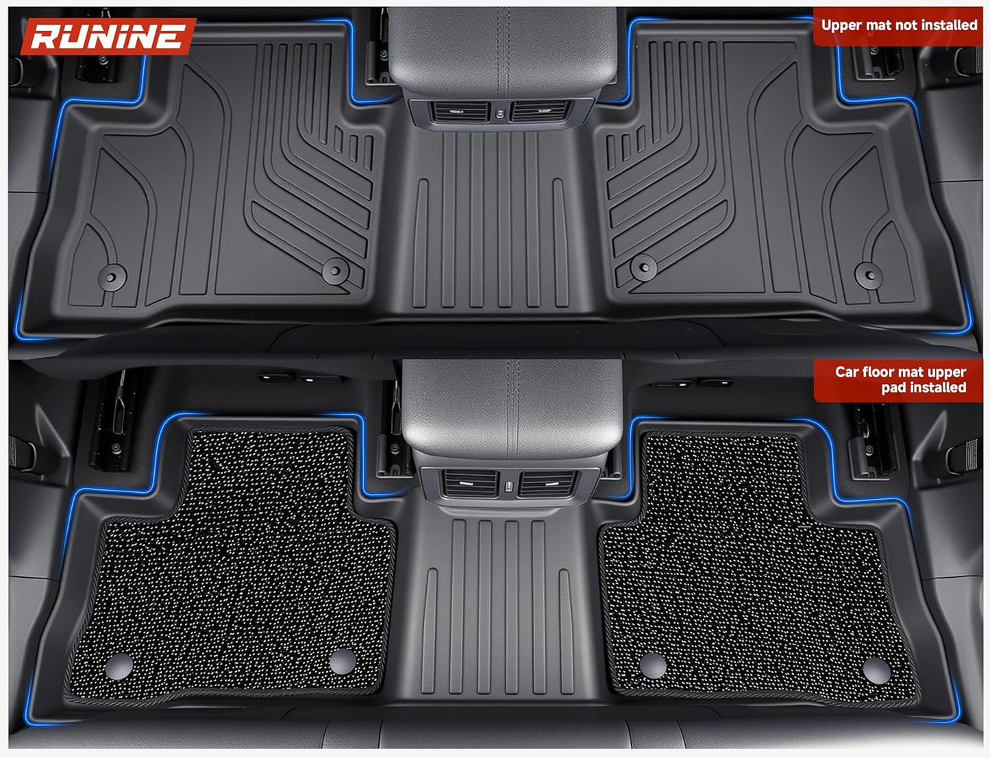 Floor Mats & Cargo Liner Set for Toyota RAV4 2019-2025, Full Coverage Interior Protection with Trunk Mat, Backrest Protector & Door Sill Guards, All Weather TPE Waterproof Anti-Slip Custom Fit