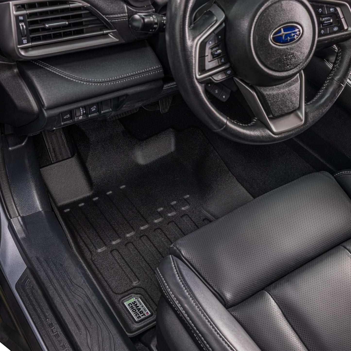 Smart Choice Car Floor Mats Custom fit for 2020-2025 Subaru Outback/Legacy - Made in USA - Black - Full Set 1st & 2nd Row