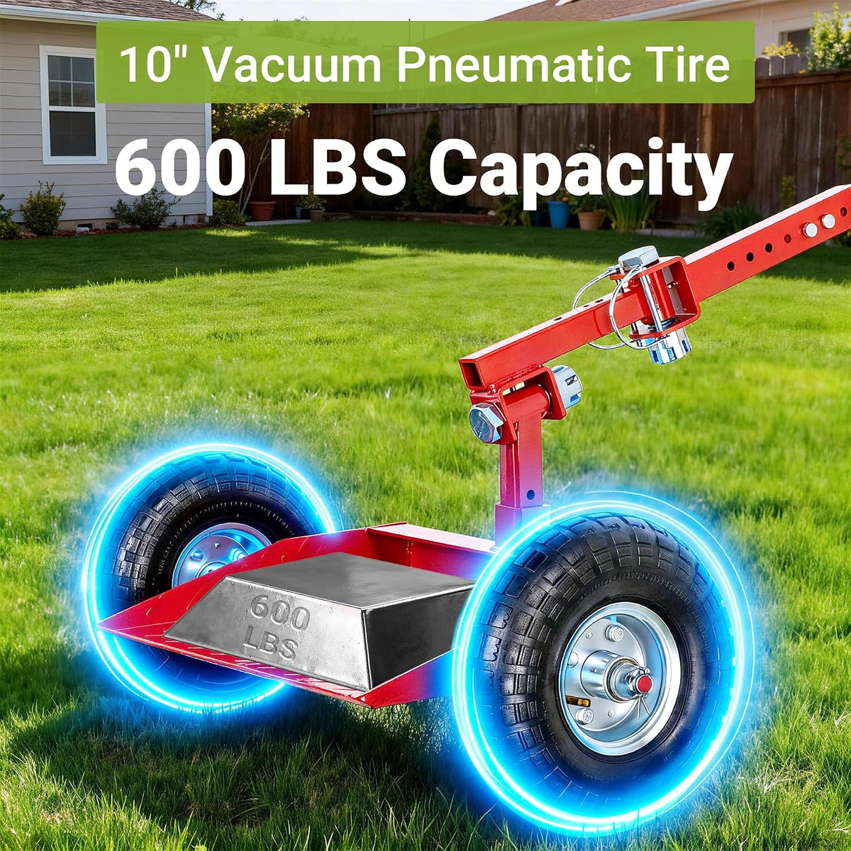 Updated Lawn Mower Wheels Sulky, Red Walk Behind Mower-Sulky