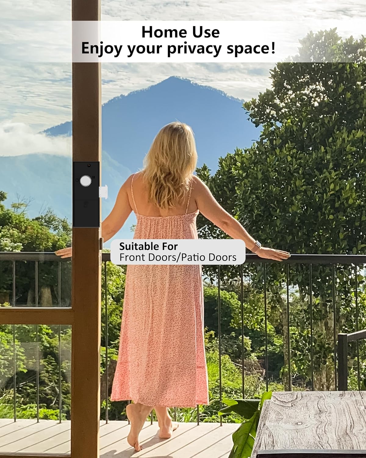 Framed Sliding Glass Door Lock,Perfiware LG2375 Smart Sliding Door Locks Fingerprint Keypad Pin Screen,Keyless Entry for Sliding Glass/Wooden