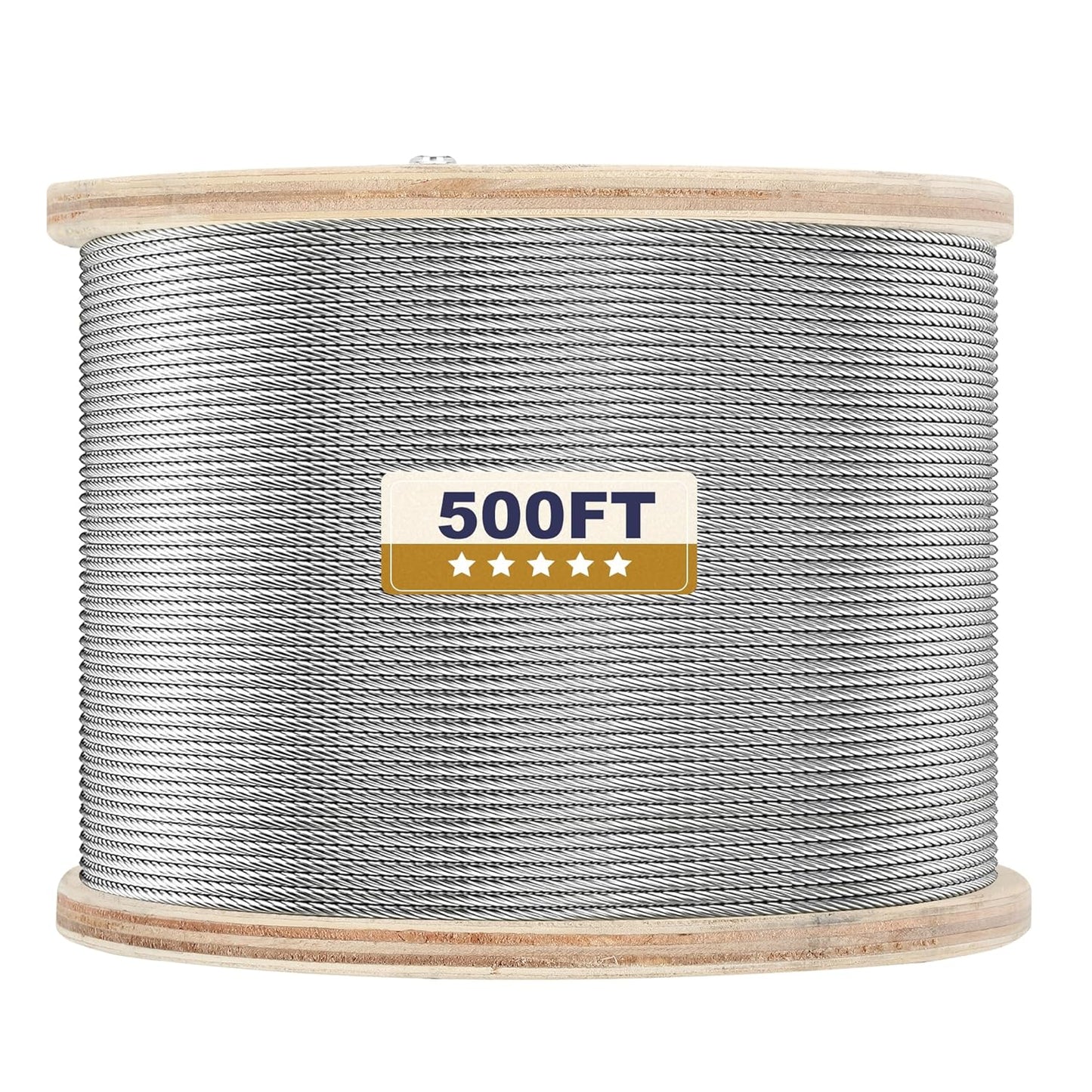 3/16&#34; Stainless Steel Cable, 500ft Wire Rope, 7X19 Strands Aircraft Cable, 3700lbs Breaking Strength, Heavy Duty Applications Zip Line, Cable